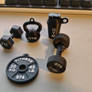 Porte-clé Fitness 3D – Mini accessoires de musculation